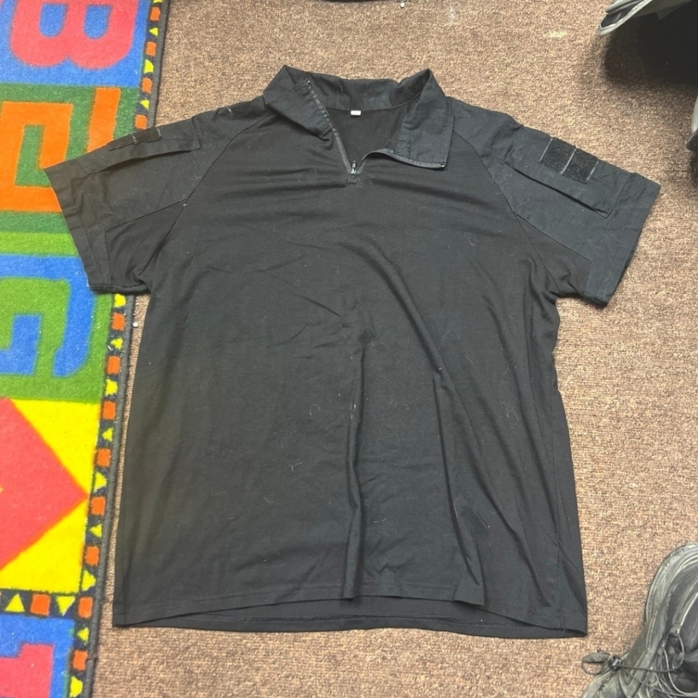 Tactical Combat Black Short Shirt Sleeves